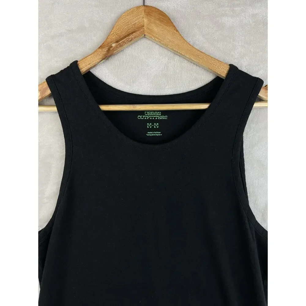 Urban Outfitters Men's Med Sleeveless Crop Tank Top Crew Neck Grungecore Matrix - Picture 2 of 7